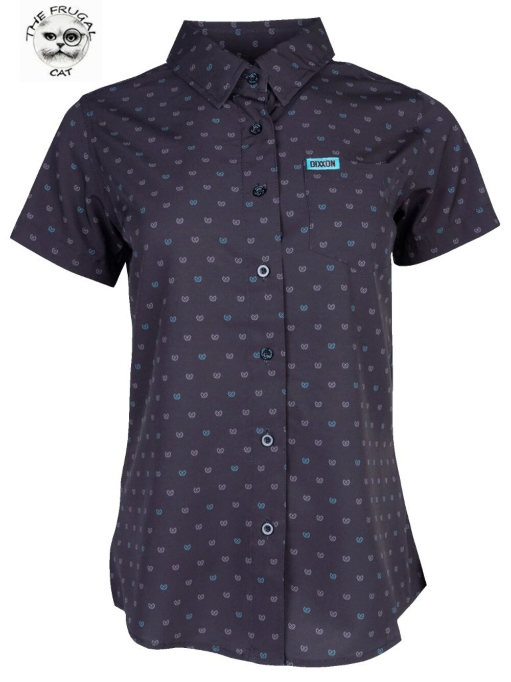 DIXXON FLANNEL - BROCHACHO S/S Party Shirt - Black & Tiffany - Women's Large
